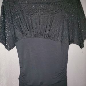 Black lace detailed top